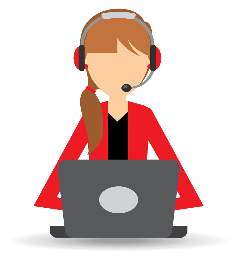 A vector image of a female customer service representative